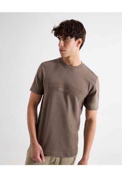 Camiseta Para Hombre Manga Corta Cuello Redondo Color Taupe Marca Seven Seven #45092705