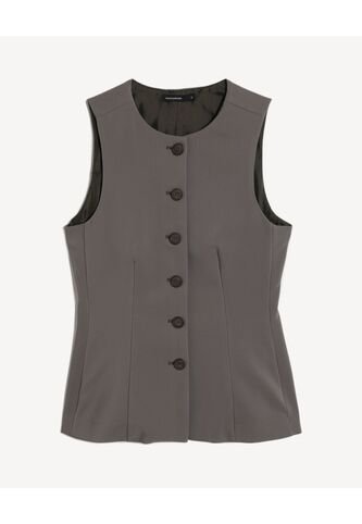 Chaleco  Para Mujer Plano Color Gris Marca Seven Seven #28250158 Seven Seven