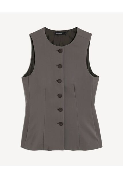 Chaleco  Para Mujer Plano Color Gris Marca Seven Seven #28250158