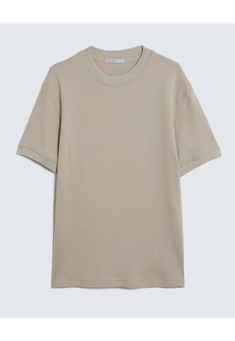 Camiseta Para Hombre Manga Corta Color Beige Marca Seven Seven #45092537 Seven Seven