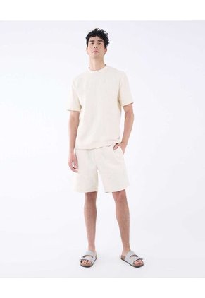 Camiseta Para Hombre Manga Corta Color Crema Marca Seven Seven #45092606