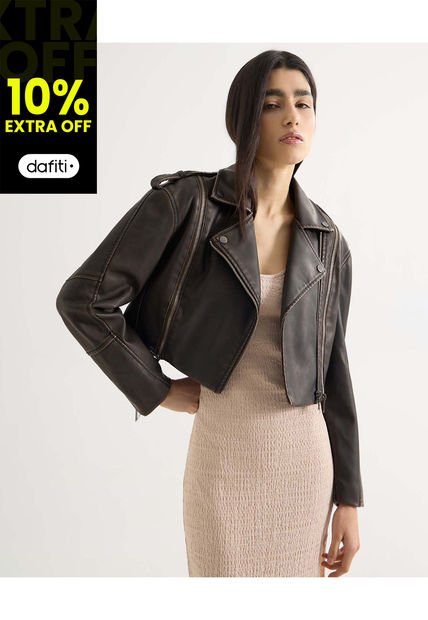Chaqueta Para Mujer Pu Color Café Marca Seven Seven #28080977