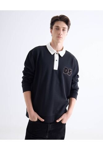 Buzo  Para Hombre Cuello Camisero Color Negro Marca Seven Seven #45060719 Seven Seven