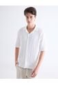 Camisa Tejida Casual  Para Hombre Blanco Seven Seven de Seven Seven