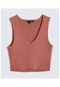 Crop Top Escote En V  Para Mujer Rosa Seven Seven de Seven Seven