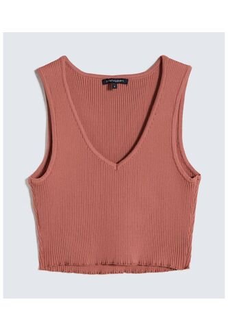 Crop Top Escote En V  Para Mujer Rosa Seven Seven Seven Seven