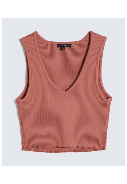 Crop Top Escote En V  Para Mujer Rosa Seven Seven