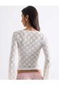 Top Tejido Textura Floreada  Para Mujer Blanco Seven Seven de Seven Seven