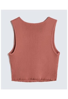 Crop Top Escote En V  Para Mujer Rosa Seven Seven