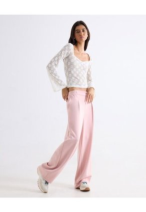 Top Tejido Textura Floreada Para Mujer Blanco Seven Seven