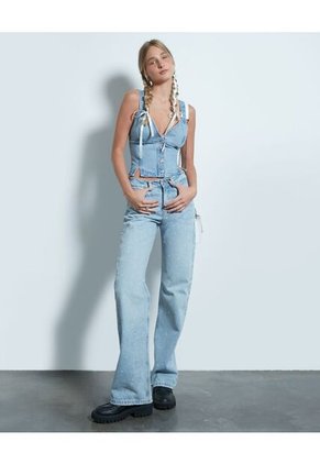 Blusa Para Mujer Manga Sisa Color Azul Medio Marca Seven Seven #28123875