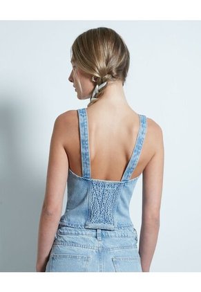 Blusa Para Mujer Manga Sisa Color Azul Medio Marca Seven Seven #28123875