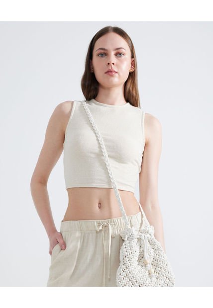 Camiseta Para Mujer Manga Sisa Color Beige Marca Seven Seven #28095999