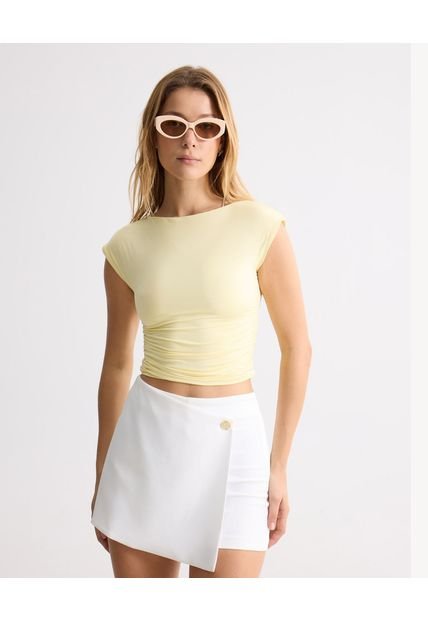 Camiseta Para Mujer Manga Corta Cuello Redondo Color Amarillo Marca Seven Seven #28096464
