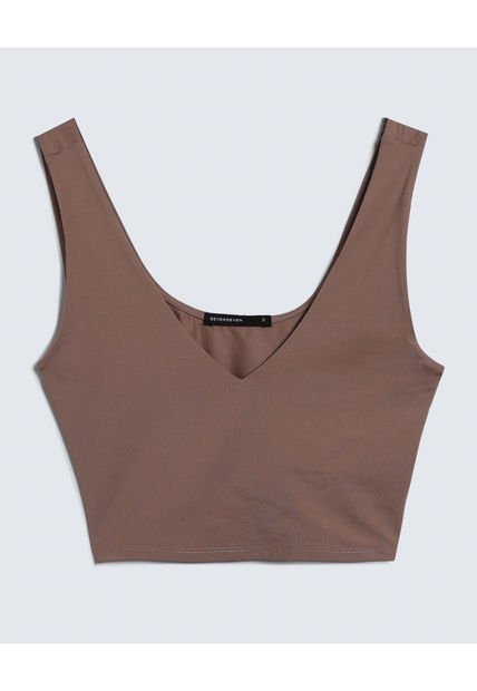 Camiseta Para Mujer Manga Sisa Color Taupe Marca Seven Seven #28095911