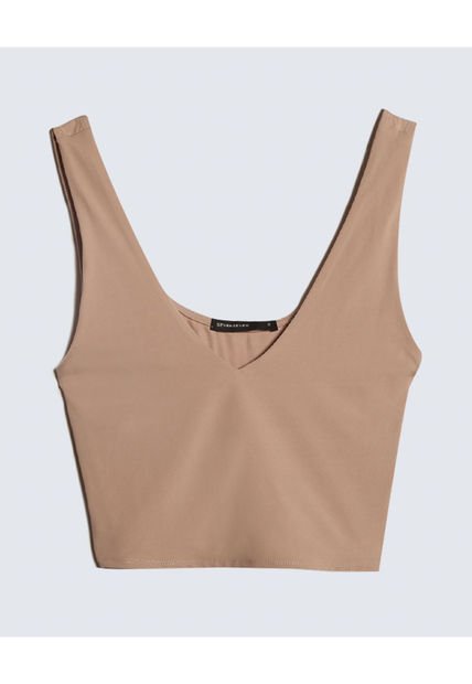 Camiseta Para Mujer Manga Sisa Color Beige Marca Seven Seven #28095913