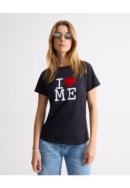 Camiseta Para Mujer Manga Corta Cuello Redondo Color Negro Marca Seven Seven #28096355