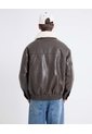 Chaqueta Con Cuello Removible  Para Hombre Café Seven Seven de Seven Seven