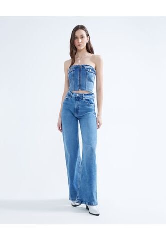 Jean Para Mujer Wide-Leg Color Azul  Marca Seven Seven #28160848 Seven Seven