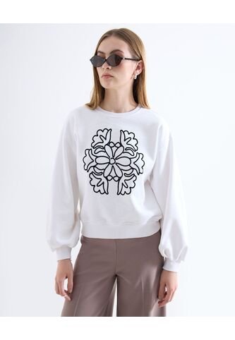 Buzo  Para Mujer Cuello Redondo Color Blanco Marca Seven Seven #28060471 Seven Seven