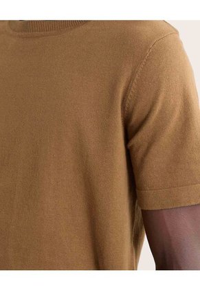 Camiseta Para Hombre Manga Corta Cuello Redondo Color Camel Marca Seven Seven #45092701