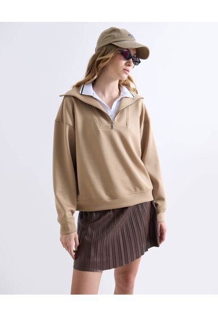Buzo  Para Mujer Hoodie Color Camel Marca Seven Seven #28060465