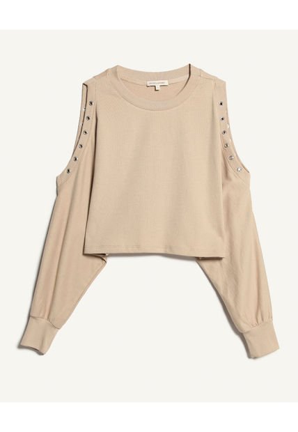 Buzo Para Mujer Cuello Redondo Color Beige Marca Seven Seven #28060432