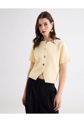 Camiseta  Para Mujer Manga Corta Cuello Redondo Color Amarillo Marca Seven Seven #28096575 Seven Seven