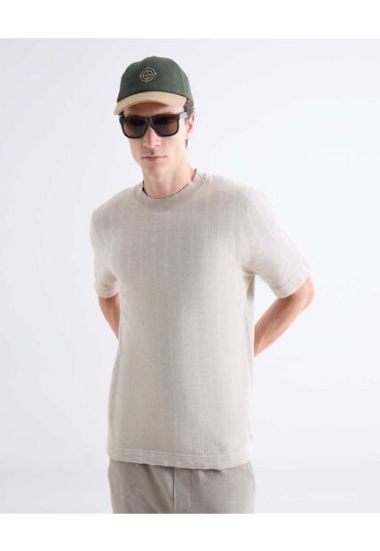 Camiseta  Para Hombre Manga Corta Cuello Redondo Color Arena Marca Seven Seven #45092766