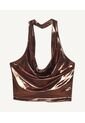 Crop Top Para Mujer Manga Sisa Color Camel Marca Seven Seven #28095605 de Seven Seven