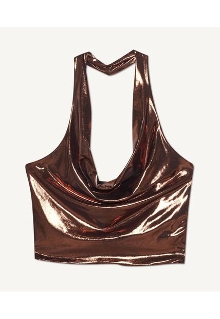 Crop Top Para Mujer Manga Sisa Color Camel Marca Seven Seven #28095605