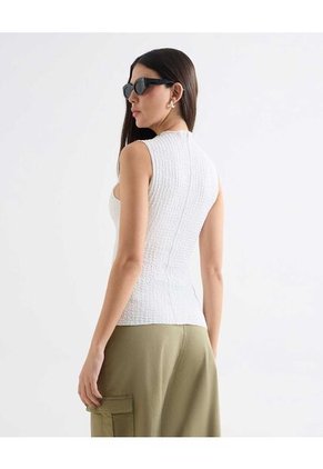 Camiseta Para Mujer Manga Sisa Cuello Alto Color Crudo Marca Seven Seven #28096279