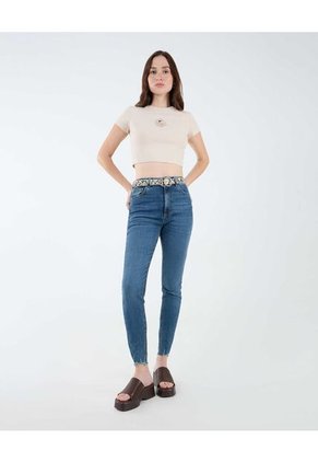 Jean Para Mujer Skinny Color Azul Medio Marca Seven Seven #28160878