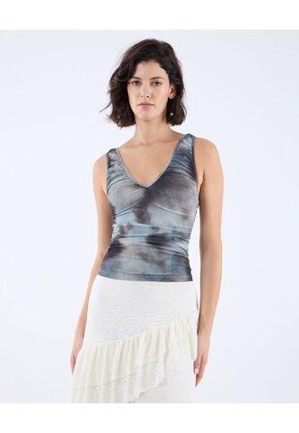 Camiseta Para Mujer Manga Sisa Color Verde Oscuro Marca Seven Seven #28096004 Seven Seven