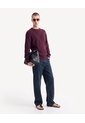 Saco Tricot Multitextura  Para Hombre Vino Seven Seven de Seven Seven