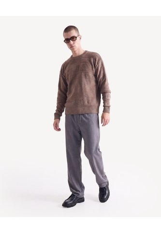 Saco Hipertextura Tricot  Para Hombre Café Seven Seven Seven Seven