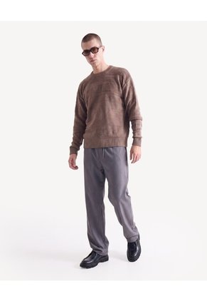 Saco Hipertextura Tricot Para Hombre Café Seven Seven