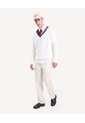 Saco Tejido Cuello Contraste  Para Hombre Crudo Seven Seven de Seven Seven
