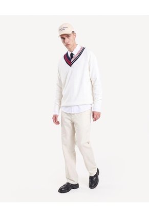 Saco Tejido Cuello Contraste Para Hombre Crudo Seven Seven