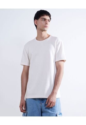 Camiseta Texturizada  Para Hombre Marfil Seven Seven Seven Seven