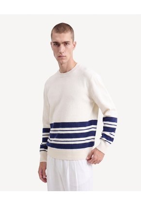 Saco Tejido Rayas  Para Hombre Marfil Seven Seven