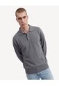 Saco Tricot Con Cuello Polo  Para Hombre Gris Seven Seven de Seven Seven