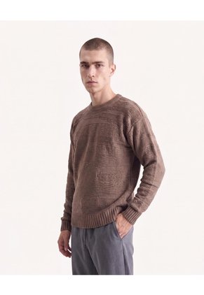 Saco Hipertextura Tricot Para Hombre Café Seven Seven