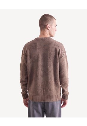 Saco Hipertextura Tricot Para Hombre Café Seven Seven