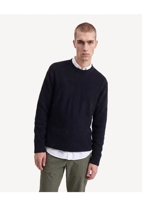 Saco Multitextura Tricot  Para Hombre Negro Seven Seven