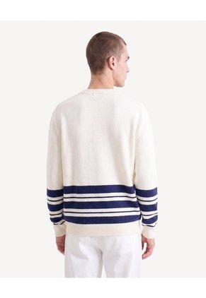 Saco Tejido Rayas  Para Hombre Marfil Seven Seven
