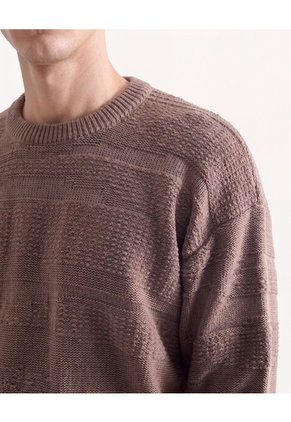 Saco Hipertextura Tricot Para Hombre Café Seven Seven