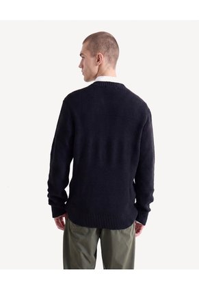 Saco Multitextura Tricot  Para Hombre Negro Seven Seven
