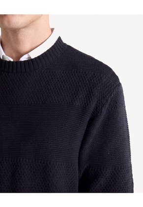 Saco Multitextura Tricot  Para Hombre Negro Seven Seven
