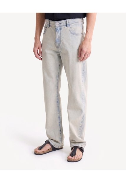 Jean Straight Lavado Intenso  Para Hombre Gris Seven Seven
